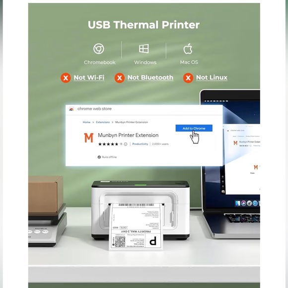 MUNBYN Shipping Label Printer Thermal Printer- Pink and White color - Picture 7 of 7